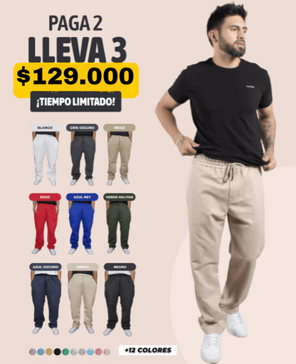 Jogger Bota Recta Para Hombre - PAGA 2 LLEVA 3